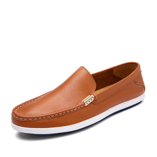 Men's Casual Leather Shoes Leather Soft Bottom Summer Breathable - Image 2
