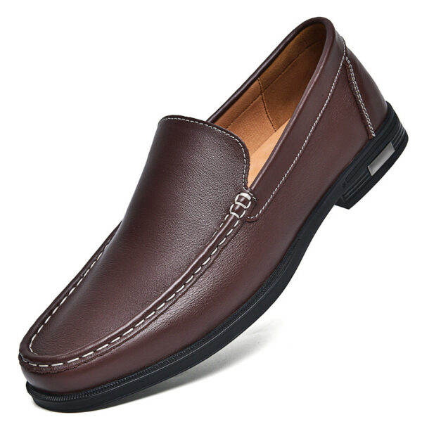 Authentic Leather Loafers Soft Bottom Breathable Lazy Wild Business Shoes - Image 4