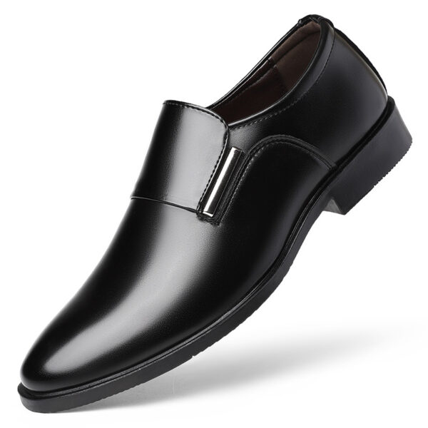 Men's Pointed-toe Slip-on Business Formal Wear Leather Shoes - Image 7