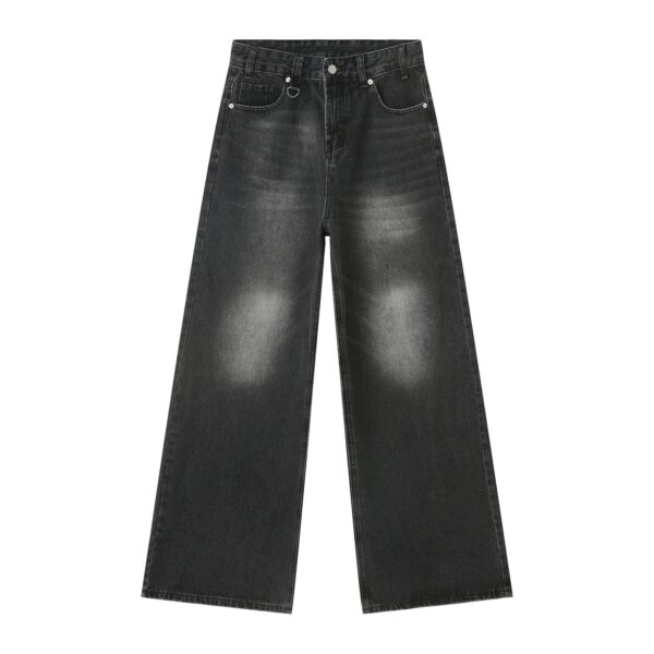 American High Street Simple Wind Black Loose Casual Jeans - Image 4