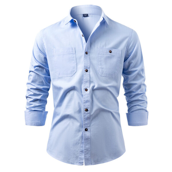 American Retro Denim Shirt Men's Cotton - Image 5