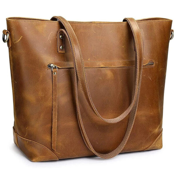 Retro Oil Wax Skin Leisure Tote Handbag - Image 8