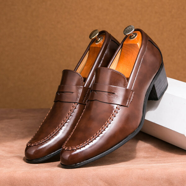 Men's All-match Fashion Pointed Solid Color Leather Shoes - Image 6