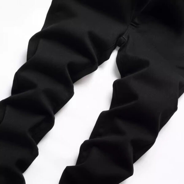 Men's Black Elastic Straight Jeans - Image 3