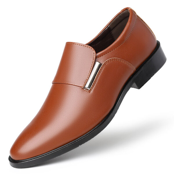 Men's Pointed-toe Slip-on Business Formal Wear Leather Shoes - Image 5