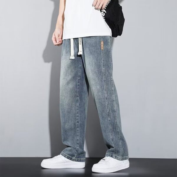 High-looking Comfortable Straight Loose Wide-leg Men's Casual Jeans - Image 2