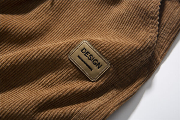 Men's Labelled Straight-leg Pants Trendy Corduroy Casual Sweatpants - Image 3