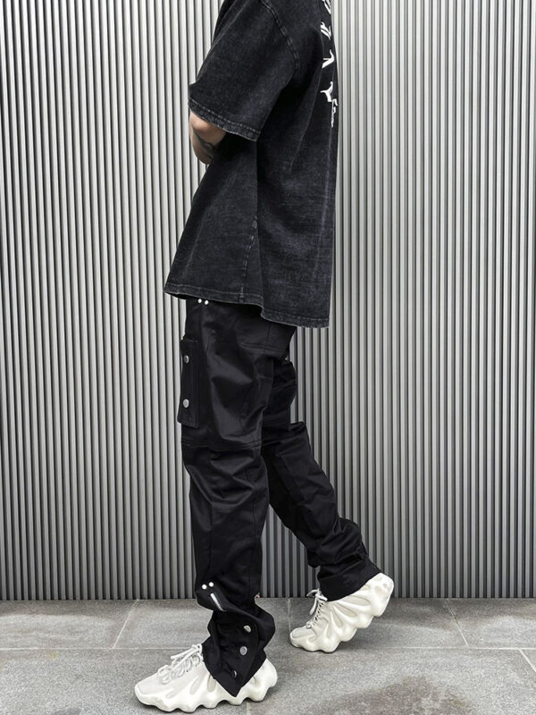 Breasted Slit Drawstring Cargo Pants - Image 2