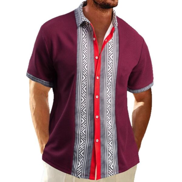 Printed Button Short Sleeve Men - Image 8