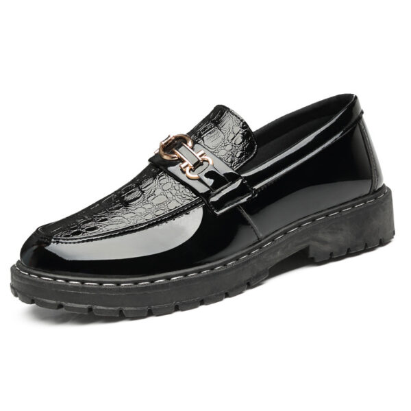 Glossy Casual Men's Youth British Leather Shoes - Image 3