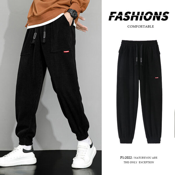 Men's Weighted Loose Wide Leg Corduroy Lounge Pants - Image 5