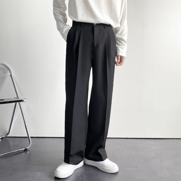 Loose Korean Style Casual White Wide Leg Trousers - Image 2