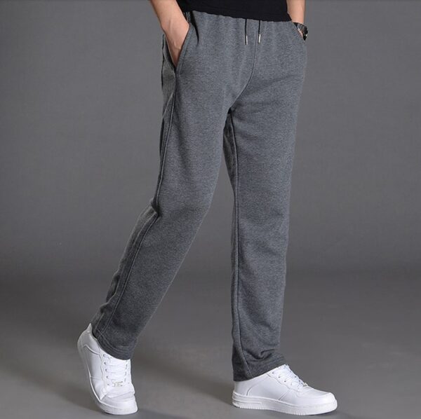 Men's Cotton Trousers Straight Casual Oversized Knit Sweatpants Loose Running Pants - Image 3