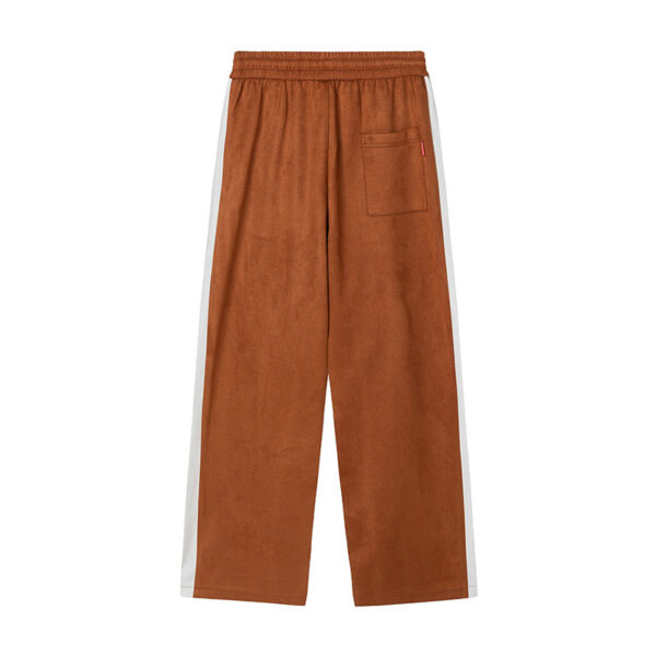 American Retro Cross Embroidery Suede Casual Trousers For Men - Image 2