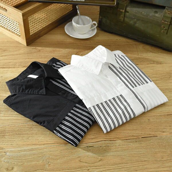 Cotton Long-sleeved Shirt Loose Japanese Style Casual - Image 2