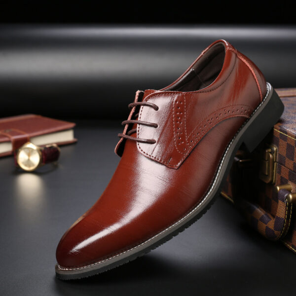 Formal Plus Size Business Men's With Lace Up Leather Shoes - Image 2