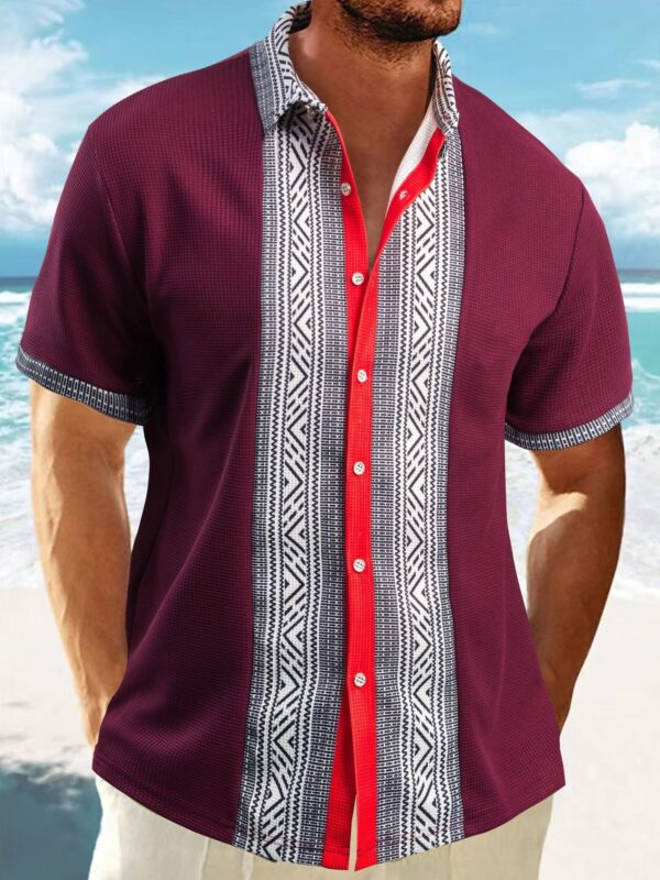 Printed Button Short Sleeve Men - Image 3