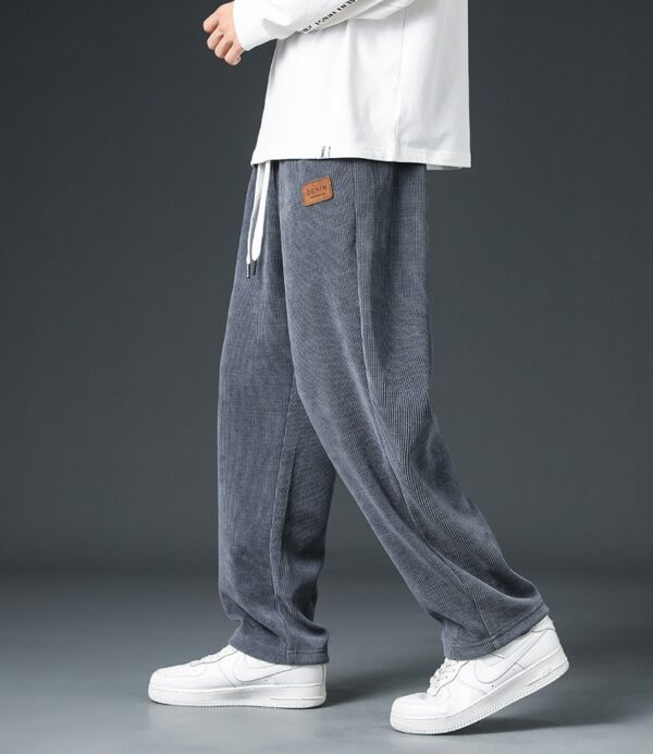 Autumn And Winter Trendy Brand Straight Wide-leg Casual Corduroy Thickened Fleece Pants - Image 6