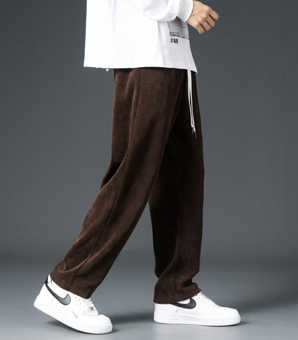 Autumn And Winter Trendy Brand Straight Wide-leg Casual Corduroy Thickened Fleece Pants - Image 2