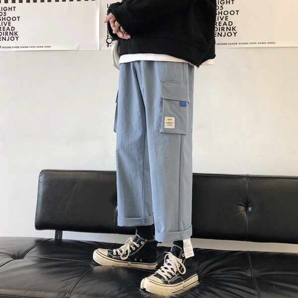 Men's Ninth Pants Solid Color Casual Pants Loose Straight-leg Harem Pants - Image 8