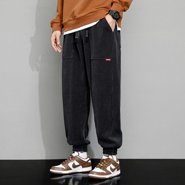 Men's Weighted Loose Wide Leg Corduroy Lounge Pants - Image 4