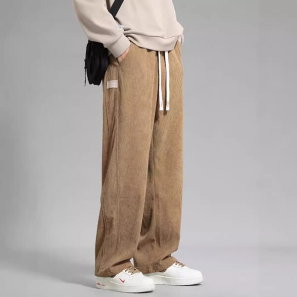 Autumn And Winter Lights Men's American Casual Pants High Street Fashion Brand Straight Flow Wide Leg Long - Image 2