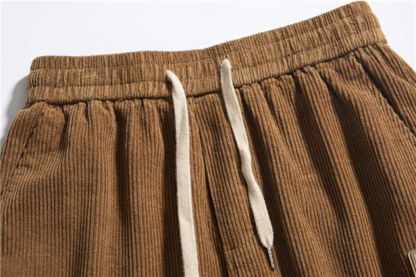 Men's Labelled Straight-leg Pants Trendy Corduroy Casual Sweatpants - Image 2