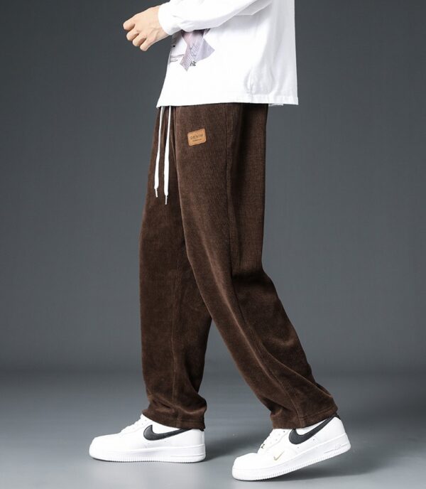Autumn And Winter Trendy Brand Straight Wide-leg Casual Corduroy Thickened Fleece Pants - Image 4