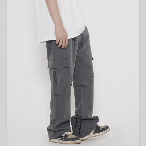 Street Embroidered Flared Loose Men's Casual Pants - Image 2