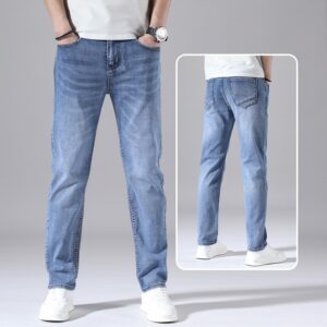Retro Thin Jeans Straight Loose Casual Trousers Men