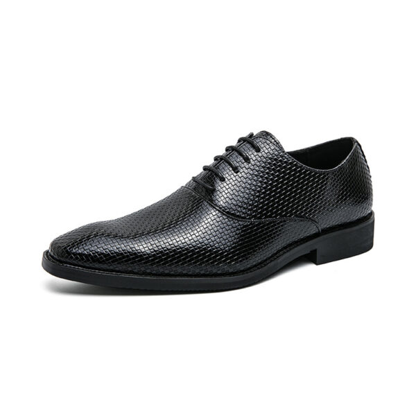 Men's Business Leather Shoes Retro Pointed Summer Lace-up - Image 3