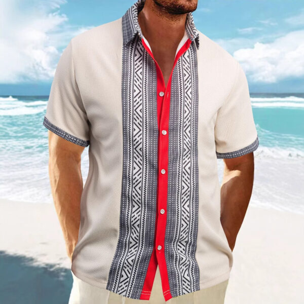 Printed Button Short Sleeve Men - Image 4