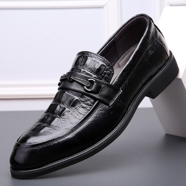 Men's Cowhide Korean-style Small Size 36 Shoes Men's Pointed Breathable Business Formal Wear Leather Shoes - Image 2
