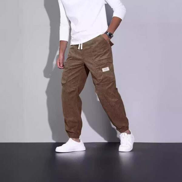 Corduroy Overalls Men's Ankle-tied Loose Casual Trousers Multi-pocket - Image 6