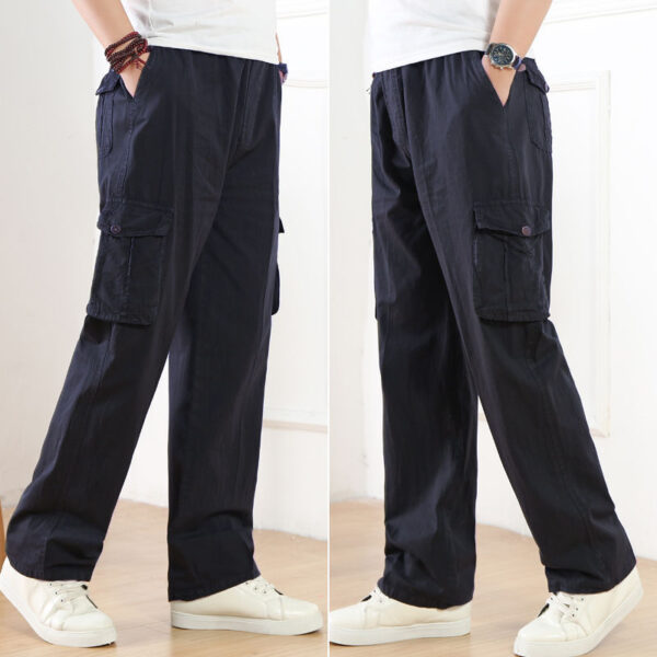 Men's Loose Straight Multi-pocket Overalls - Image 3