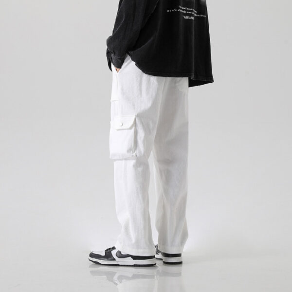 Men's Loose All-matching Corduroy Multi-pocket Straight Cargo Pants - Image 4