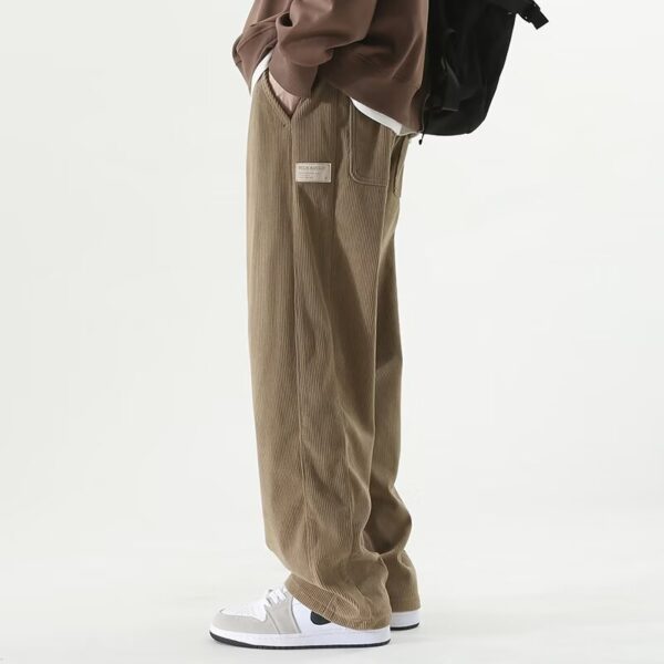 Autumn And Winter Lights Men's American Casual Pants High Street Fashion Brand Straight Flow Wide Leg Long - Image 3