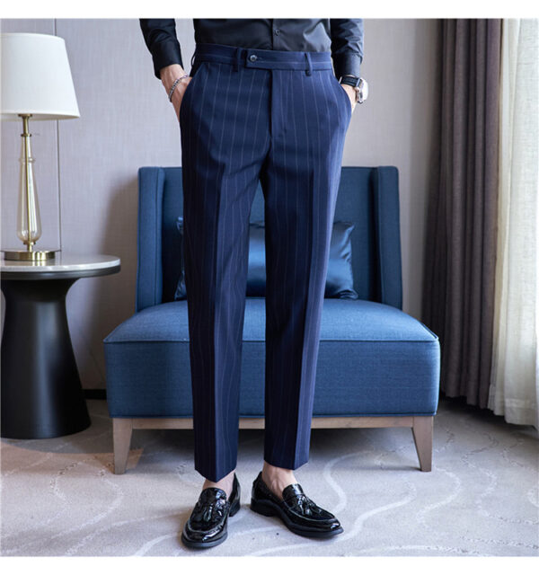 Yarn-dyed Light Luxury Striped Texture Men's Suit Pants Stretch Casual - Image 4