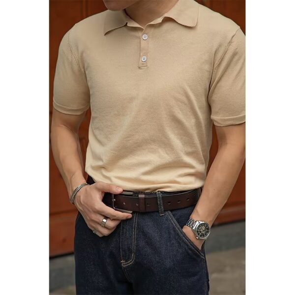 Men's New Polo Collar Solid Color Casual Business Simplicity T-shirt - Image 7