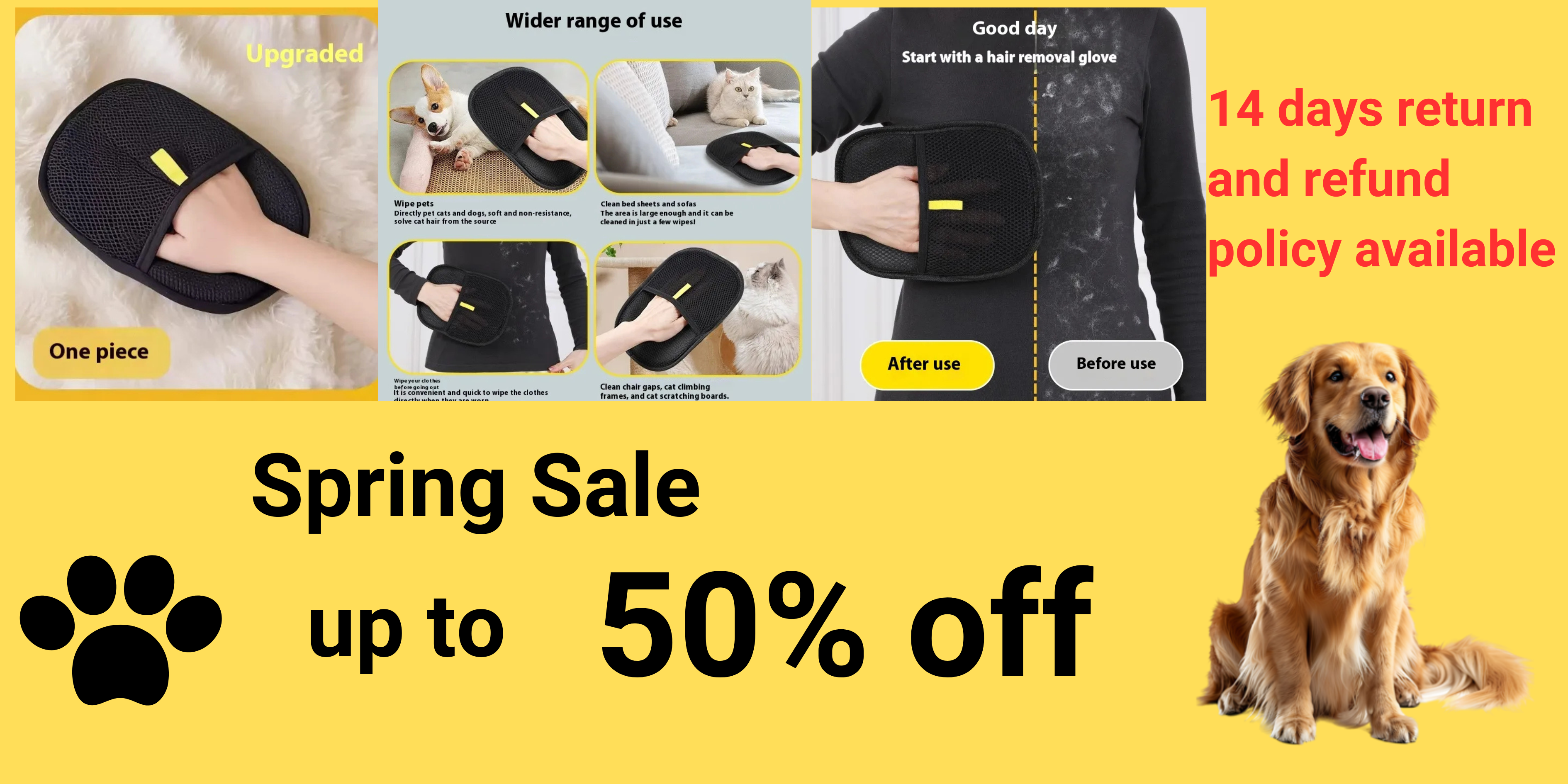 Yellow Minimalist Pet Shop Site Banner